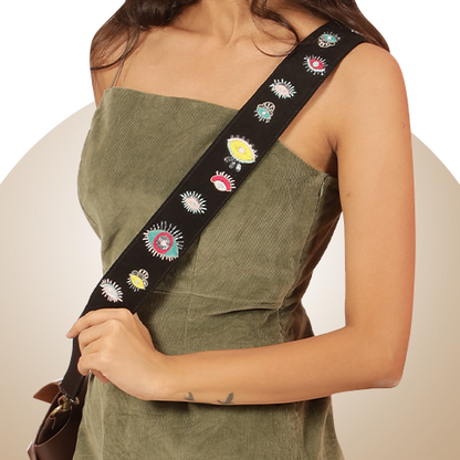 Black bag with Evil Eyes Strap