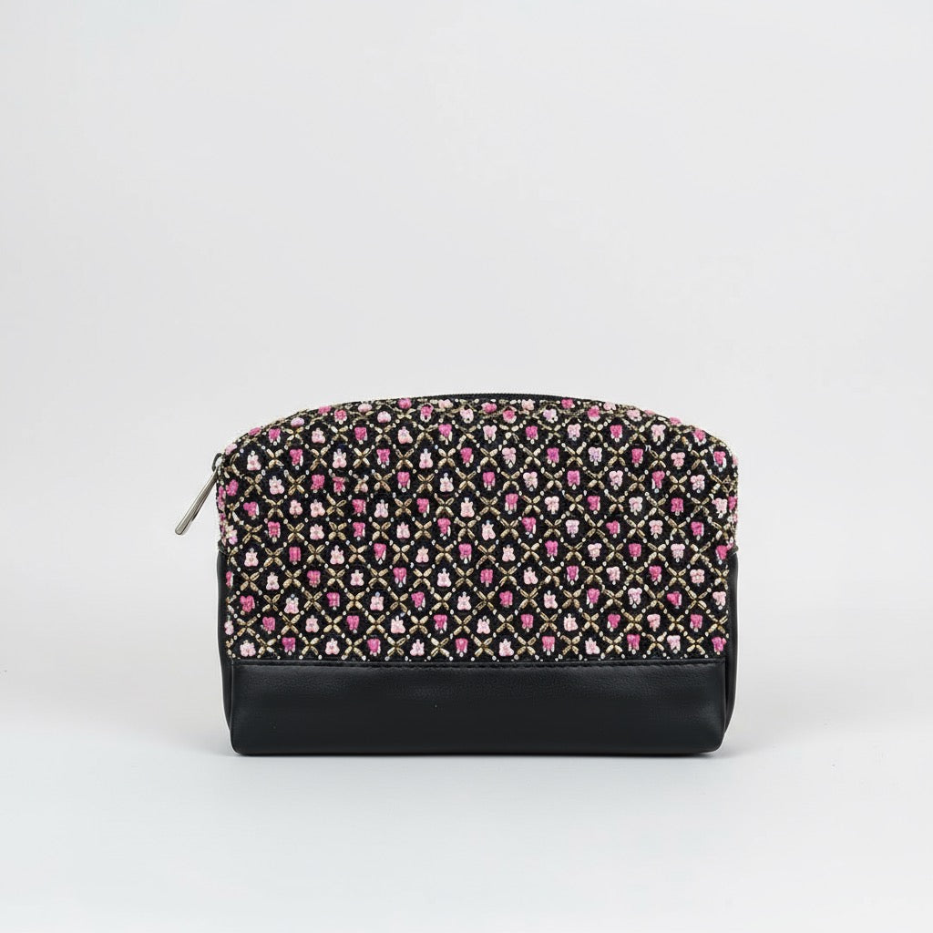 Black and pink pouch