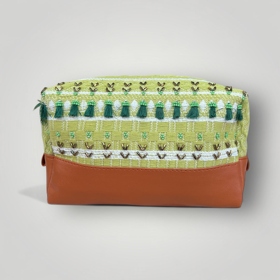 Green boho pouch