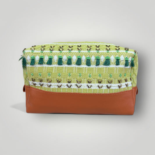 Green boho pouch